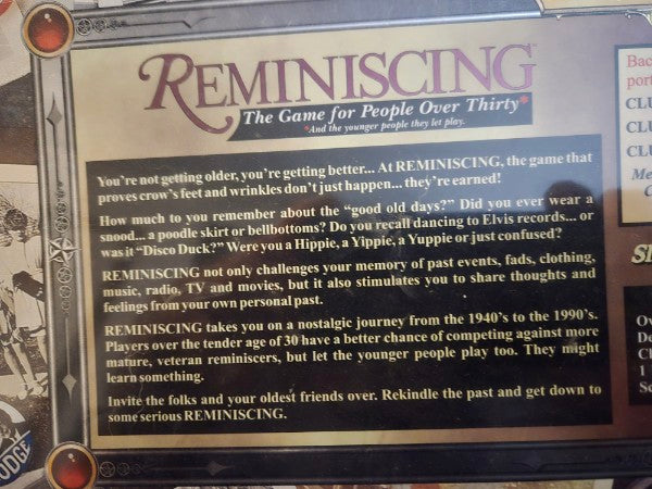 Reminiscing The Millennium Edition Board Game Factory Sealed TDC Games 1998