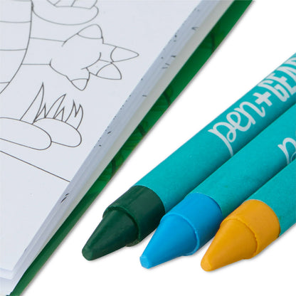 Pen+Gear 12 Mini Coloring Books With Crayons & Stickers Jungle & Ocean Animals