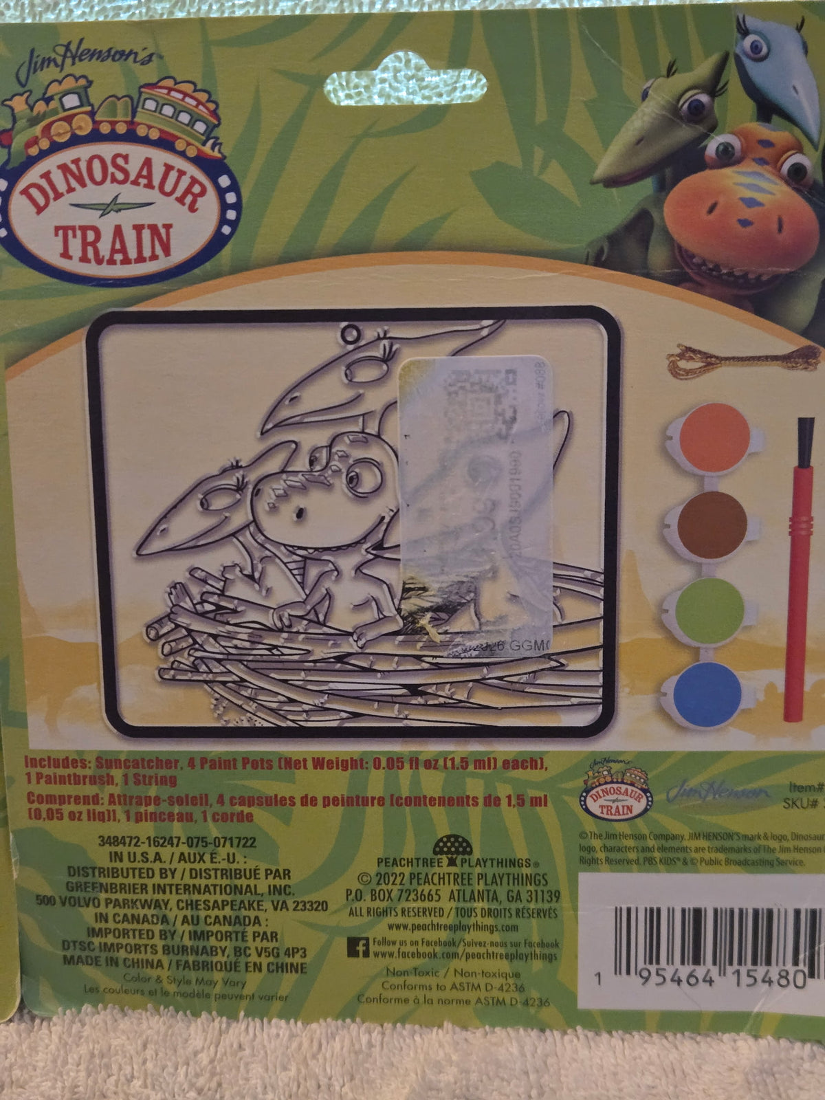Jim Henson Dinosaur Train Paint Your Own Suncatcher Craft Set Lot of 2 PBS Kids