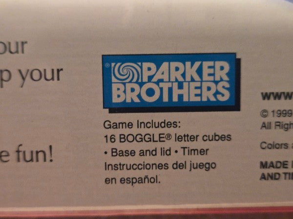 1999 Boggle Game Parker Brothers Factory Sealed Nos Vintage 90s Classic Word Game