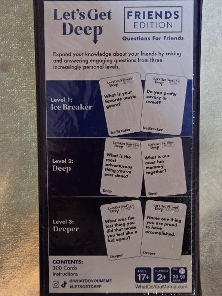 Let's Get Deep Friends Edition Card Game New Sealed What Do You Meme 300 Cards