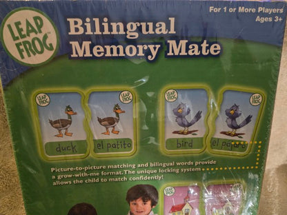 Leap Frog Bilingual Memory Mate Card Game Spanish Sight Words Homeschool New Factory Sealed