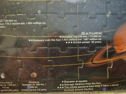 Vintage Larsen Solar System Educational Tray Puzzle Springbok Exclusive Norway