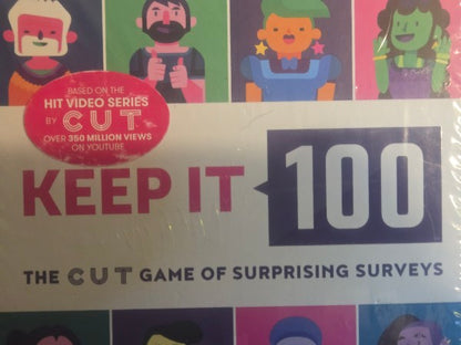 Keep It 100: The Game of Surprising Surveys by Cut - Adult Party Card Game NEW