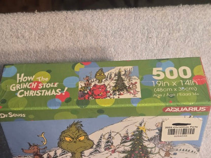 Dr. Seuss The Grinch Stole Christmas 500 Piece Puzzle Aquarius New Sealed 2025