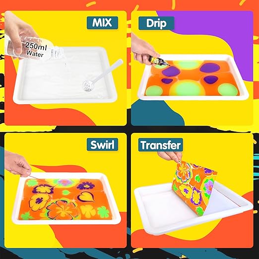Share Coodoo Magic Marbling Art Kit - 6-Color STEM Craft Set new factory sealed