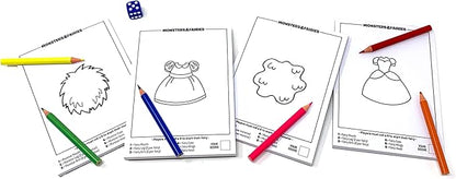 Monsters & Fairies -Draw Your Own Monsters & Fairies Game {Roll And Write Games} new sealed
