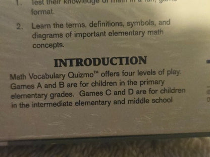 Quizmo Math Vocabulary Educational Bingo Game New Sealed World Class Materials