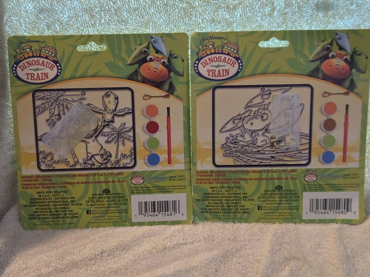 Jim Henson Dinosaur Train Paint Your Own Suncatcher Craft Set Lot of 2 PBS Kids
