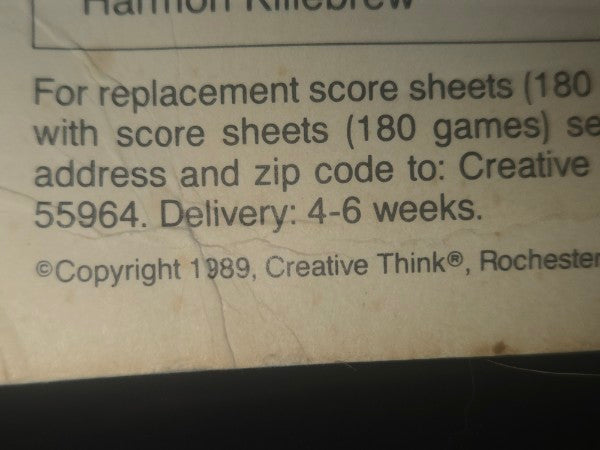 RARE 1989 "Creative Think" Homerun Baseball Card Game - Factory Sealed, Unopened! Obscure Indie Game, Rochester MN