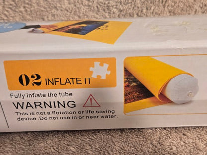 Share Lavievert Yellow Puzzle Roll-Up Mat W/ Inflatable Tube - New (Distressed Box)