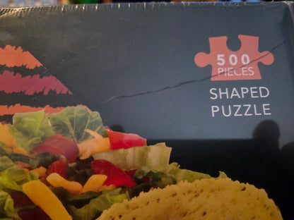 Pink Sky Taco Time 500 Piece Shaped Jigsaw Puzzle Factory Sealed Foodie Novelty