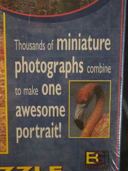 Photomosaics FLAMINGO 1000 Pc Jigsaw Puzzle Robert Silvers NEW SEALED BOX DENT