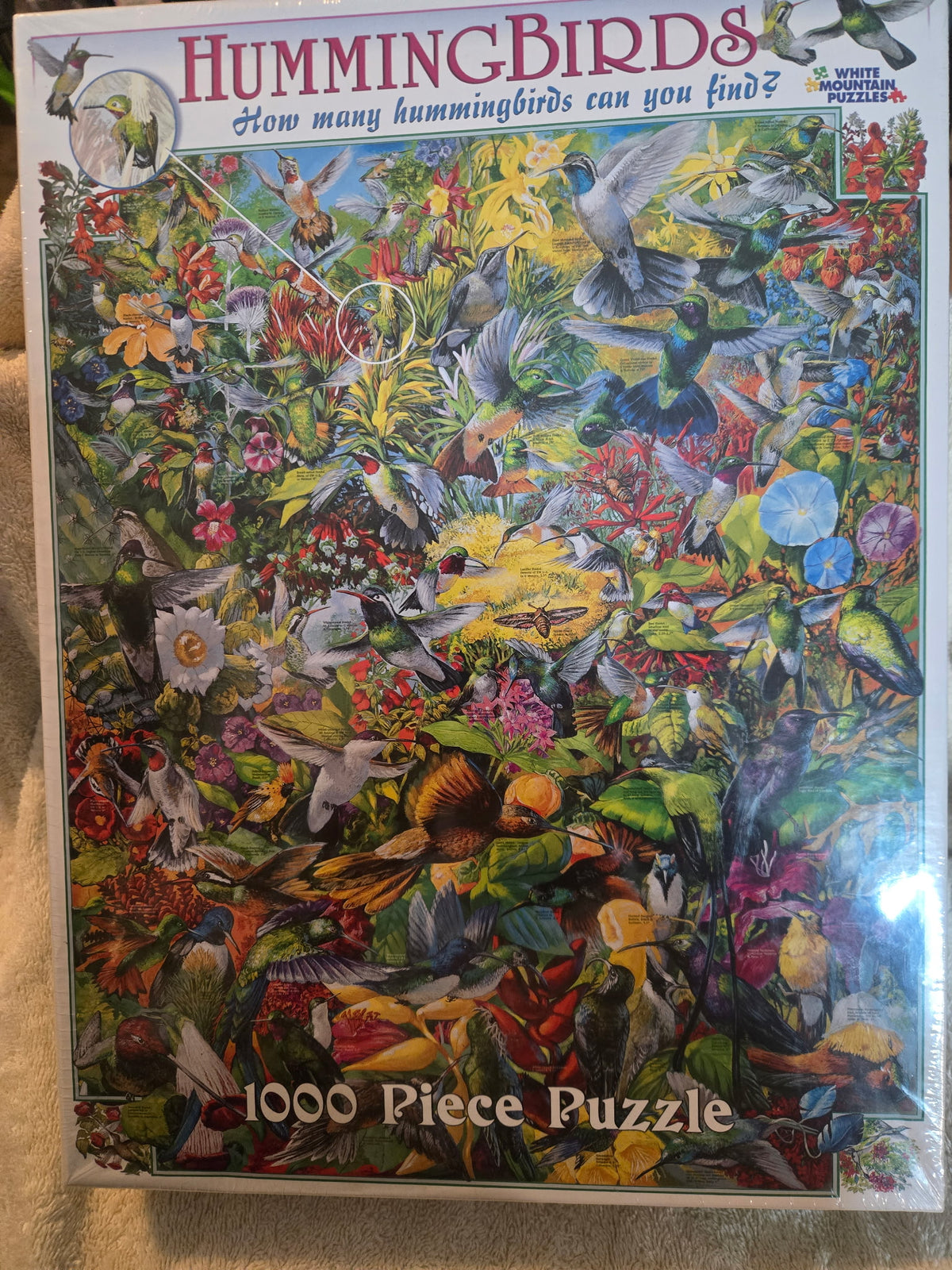 White Mountain Puzzles Hummingbirds 1000 Piece Jigsaw Puzzle 24x30 Vintage 2005