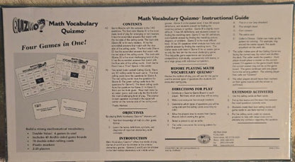 Quizmo Math Vocabulary Educational Bingo Game New Sealed World Class Materials