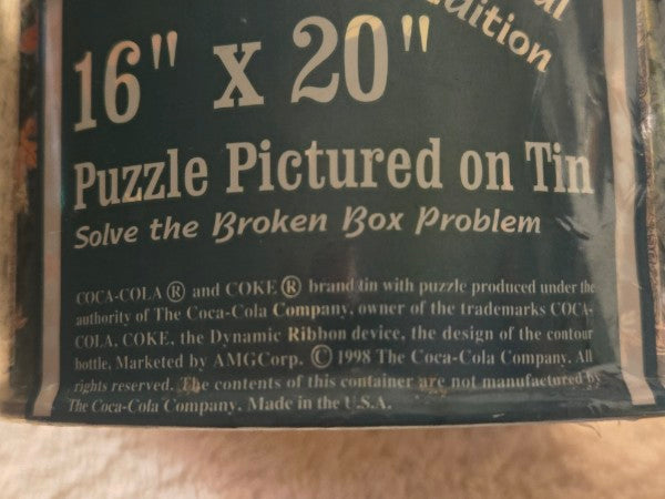 Share Vtg. 1998 Coca-Cola Puzzle in Tin 200 Pc Factory Sealed Norman Rockwell Boy Dog