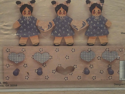 VINTAGE Demis Products Three Sisters Mini Hang-Up Die-Cut Wood Craft Kit #008667 NEW SEALED!