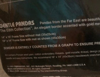 Dimensions 2415 Gentle Pandas Needlepoint Kit Sealed Vintage 1993 Pure Wool Rare