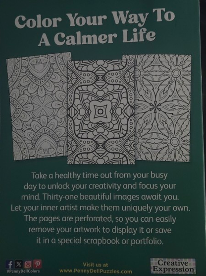 Adult Coloring Book Mindful Moments Volume 8: Stress Relief, Mindfulness, Mandalas, Nature [BRAND NEW/LIKE NEW]