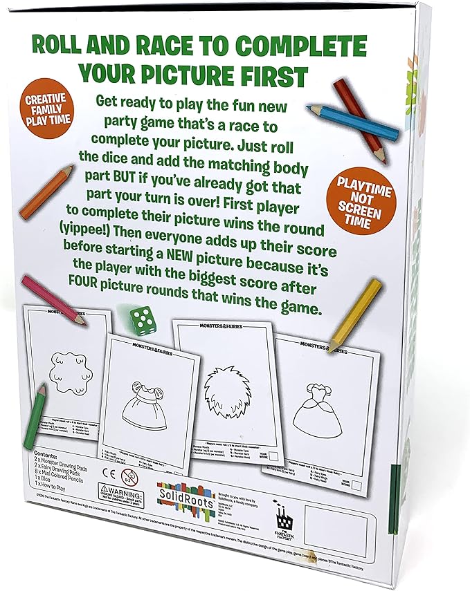 Monsters & Fairies -Draw Your Own Monsters & Fairies Game {Roll And Write Games} new sealed