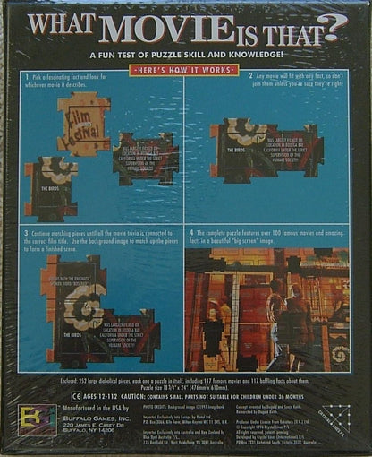 Vintage Buffalo Games WHAT MOVIE IS THAT Quiz Jigsaw Puzzle 252 Pcs New Sealed