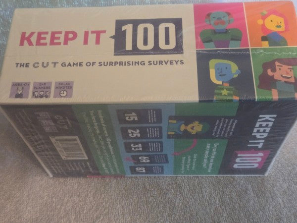 Keep It 100: The Game of Surprising Surveys by Cut - Adult Party Card Game NEW