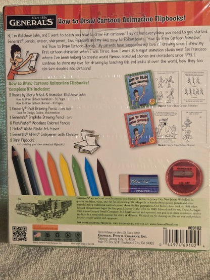 General Pencil Co. Matthew Luhn Cartoon Animation Flipbook Kit - New & Sealed