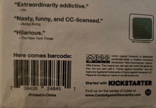 Cards Against Humanity Main Game Sealed Party Game 17+ Complete Box