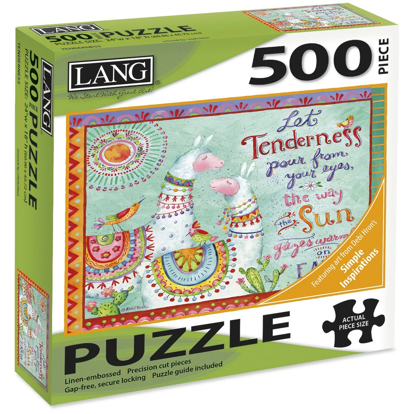 Share Lang 500 Pc Puzzle Tenderness Quote Puzzle With Cute Colorful Llamas New Sealed