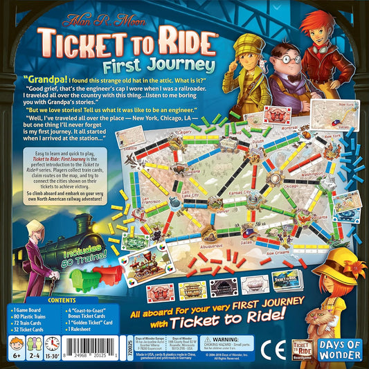 2021 Ticket To Ride - First Journey -Days Of Wonder Kids Learning Game 80 Trains Included. New Sealed