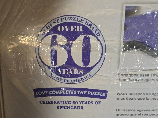 Springbok Dream Garage 2000 Piece Adult Jigsaw Puzzle – Classic Car Collection Scene 60 Year Anniversary box