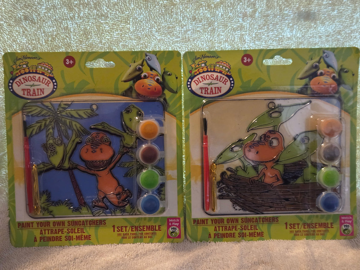 Jim Henson Dinosaur Train Paint Your Own Suncatcher Craft Set Lot of 2 PBS Kids
