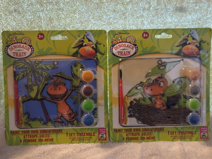 Jim Henson Dinosaur Train Paint Your Own Suncatcher Craft Set Lot of 2 PBS Kids