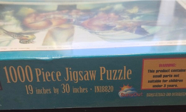 SUNSOUT IN HIS HANDS 1000 PC PUZZLE BIRDS EATING IN JESUS HANDS MATHEW 10:31 NEW SEALED