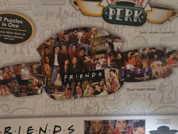 Friends Central Perk 2-Sided Shaped Jigsaw Puzzle 600 Pieces Aquarius New Sealed