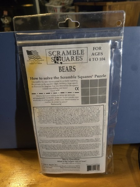 BEARS - Scramble Squares Perhaps the worlds most challenging 9-piece brainteaser puzzles 1998 new sealed