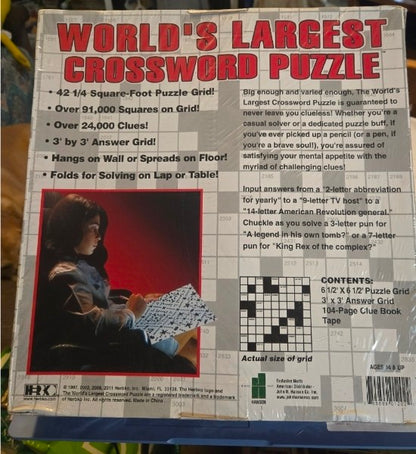 World's Largest Crossword Puzzle Age Grade 14 Years and up new sealed