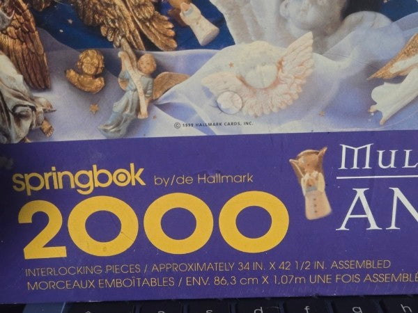 AUTHENTIC SPRINGBOK 2000 PIECE PUZZLE MULTITUDES OF ANGELS LARGE 42.5" X 34" NEW