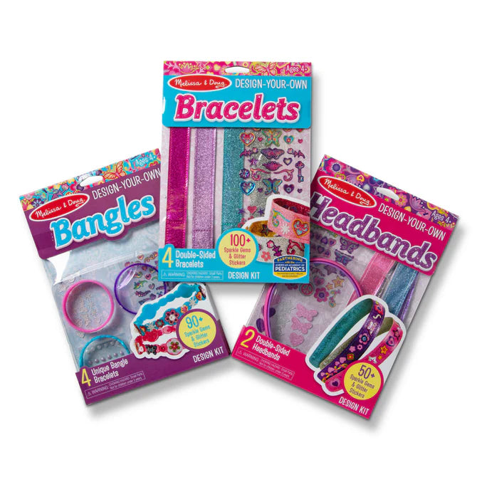 Melissa & Doug Design-Your-Own Jewelry-Making Kits - Bangles, Headbands, and Bracelets 4* new sealed
