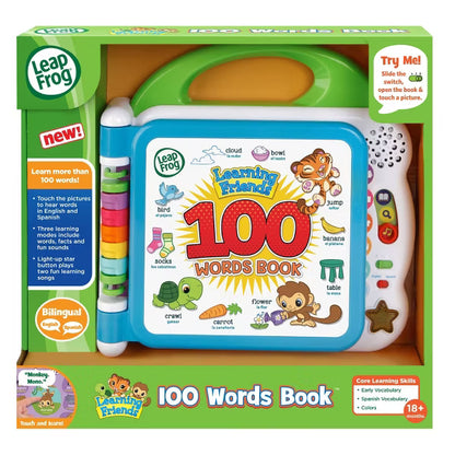 LeapFrog Learning Friends 100 Words Book Bilingual Engl Spanish Interactive Toy