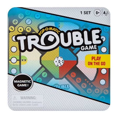 MAGNETIC ON THE GO POP O MATIC TROUBLE GAME IN METAL TIN  NEW