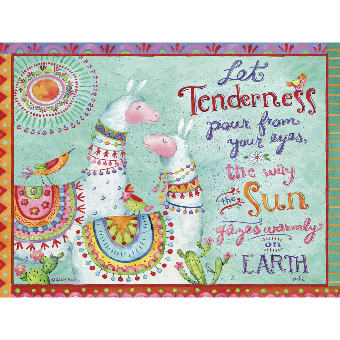 Share Lang 500 Pc Puzzle Tenderness Quote Puzzle With Cute Colorful Llamas New Sealed