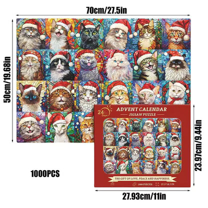 Pickforu 24-Day Christmas Cat Advent Calendar Jigsaw Puzzle new sealed