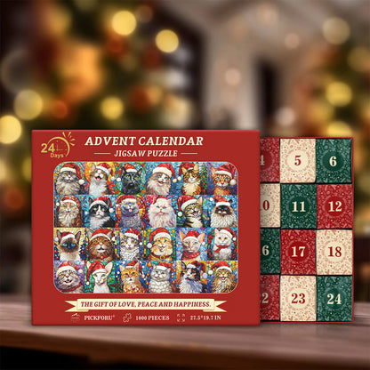 Pickforu 24-Day Christmas Cat Advent Calendar Jigsaw Puzzle new sealed