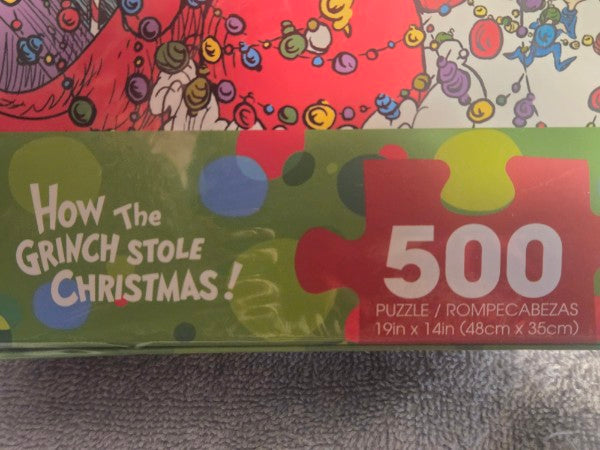Dr. Seuss The Grinch Stole Christmas 500 Piece Puzzle Aquarius New Sealed 2025