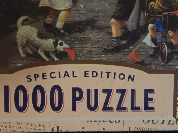 WADDINGTONS SPECIAL EDITION VE DAY 1000 PC PUZZLE + FREE COMMEMORATIVE NEWSPAPER POSTER NEW SEALED
