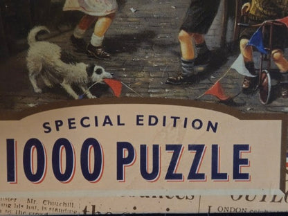 WADDINGTONS SPECIAL EDITION VE DAY 1000 PC PUZZLE + FREE COMMEMORATIVE NEWSPAPER POSTER NEW SEALED
