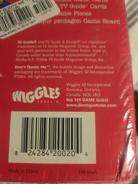 TV Guide Don't Quote Me Board Game Wiggles 3D New Factory Sealed Vintage 2004
