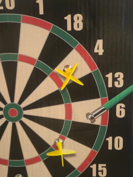 2-in-1 Reversible Magnetic Dartboard Game Set - Traditional Darts & Baseball New