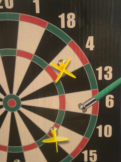 2-in-1 Reversible Magnetic Dartboard Game Set - Traditional Darts & Baseball New